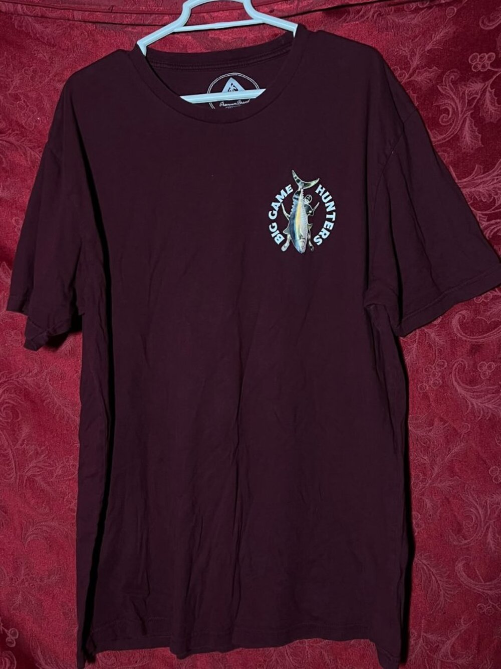 Offshore Men Maroon Big Game Hunters Fishing Graphic T-Shirt XL